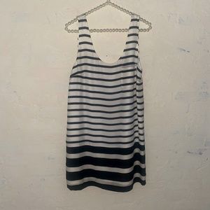Joie Dawna C Silk Navy & White Striped Tank Mini Dress Sz S Sorority